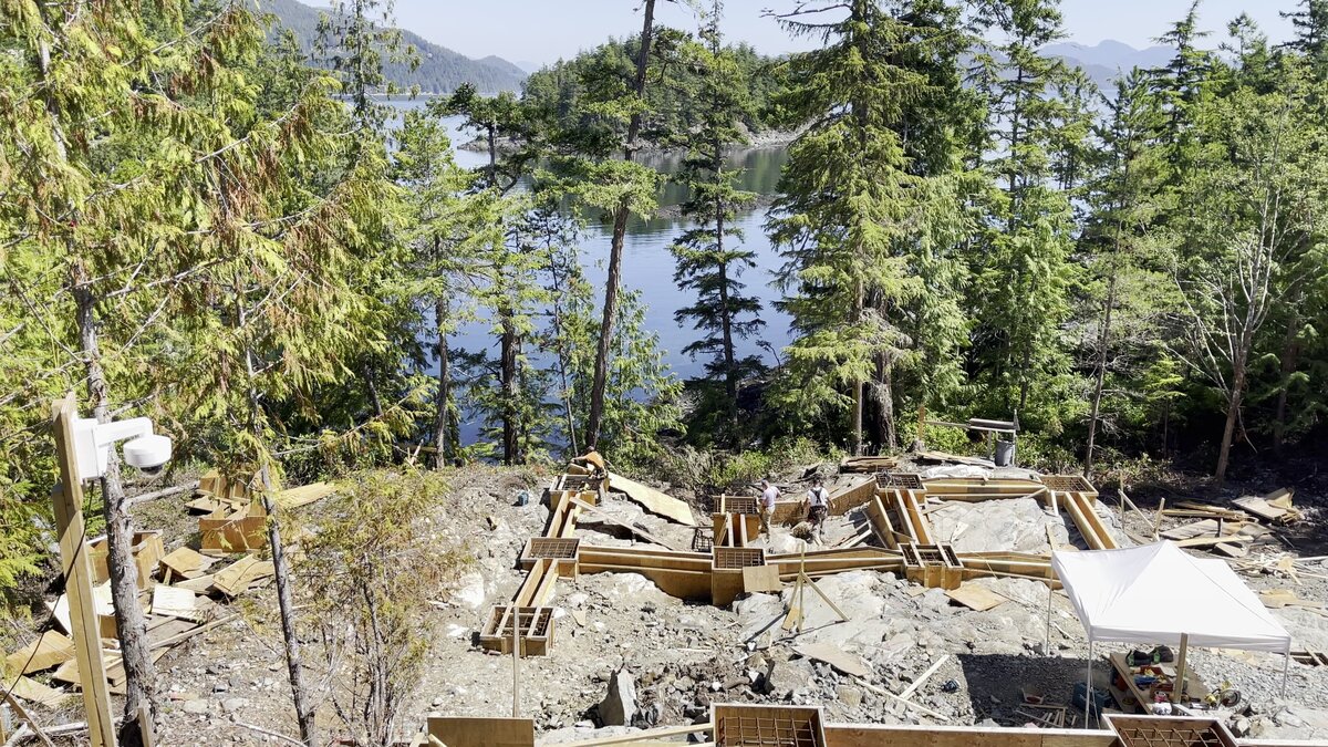Remote waterfront property construction in BC regional district where local building permits may not be required