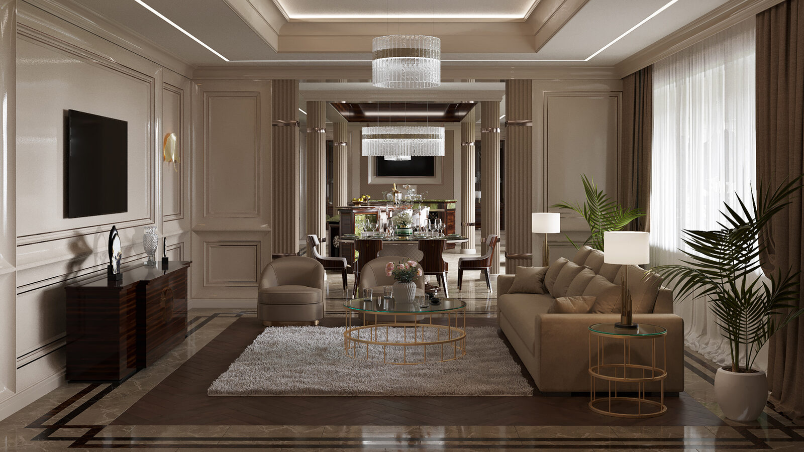 Great room with open plan living