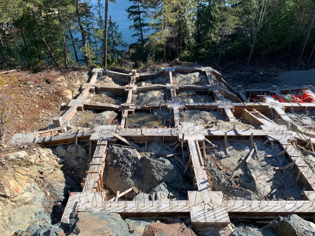 Rebar grid with ocean view