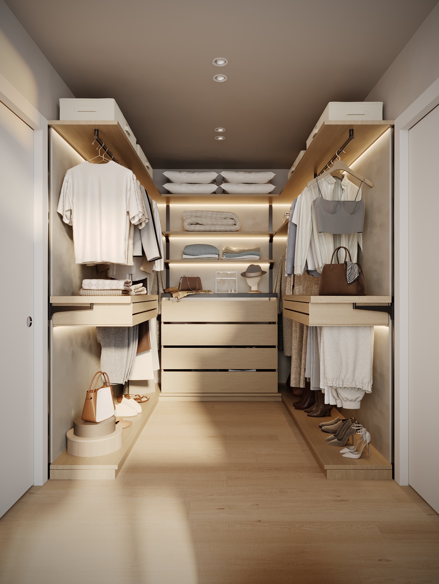 Walk-in closet detail at Lawson West Vancouver by Eurohouse Studio