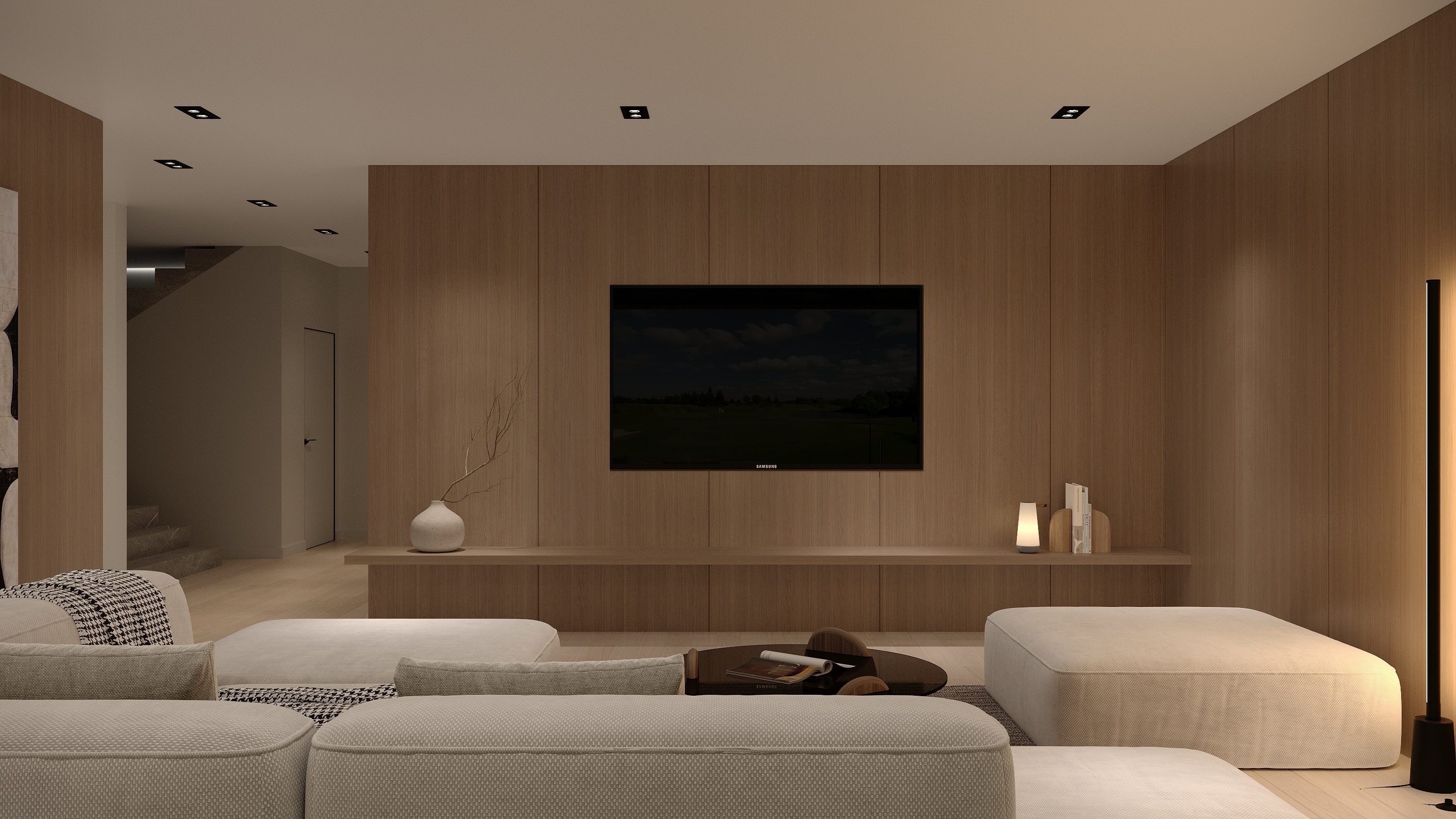 Lower level third view at Scandinavian barn house West Vancouver by Eurohouse Construction