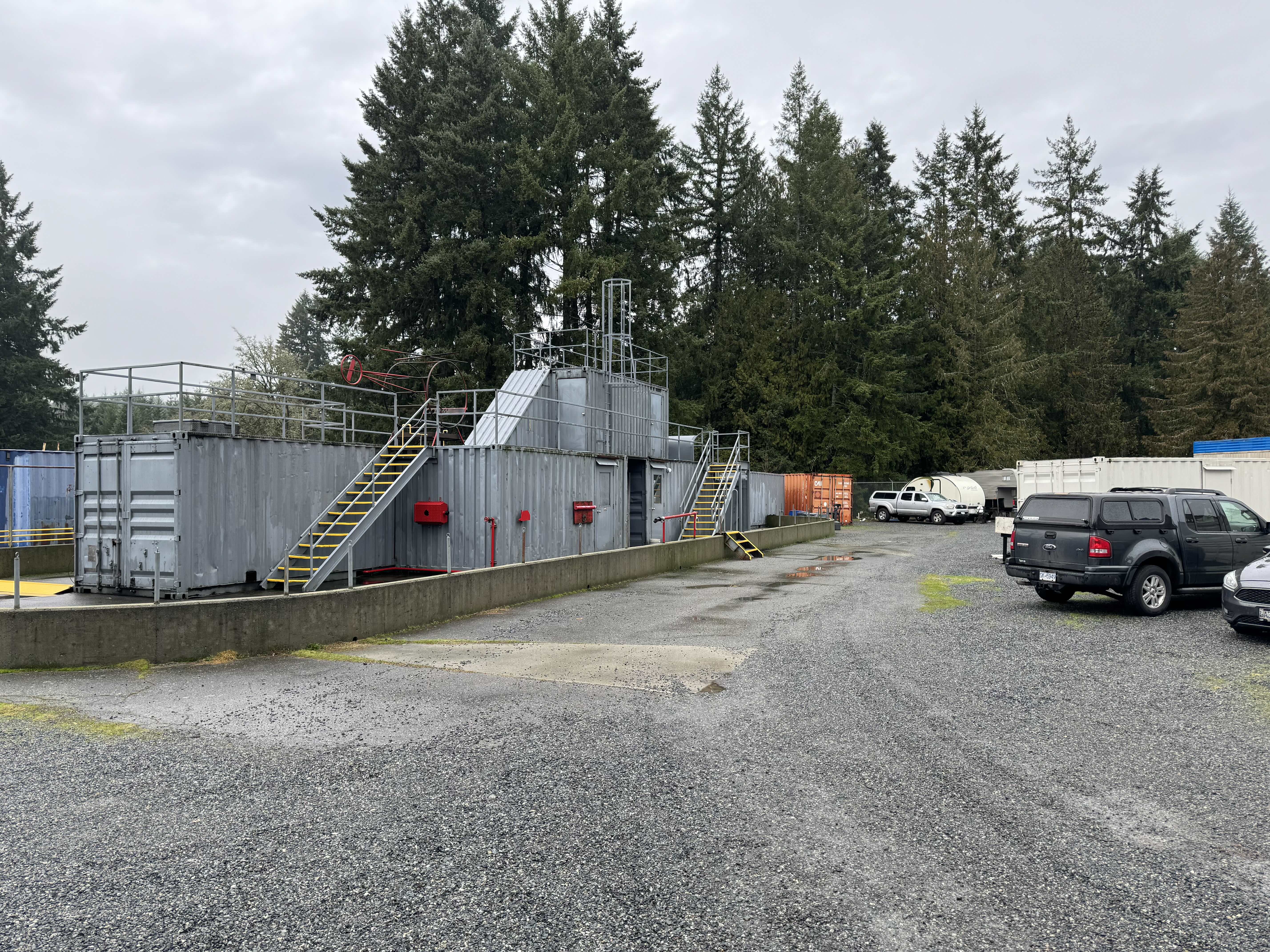 Marine training simulation equipment and outdoor yard at Western Maritime Institute