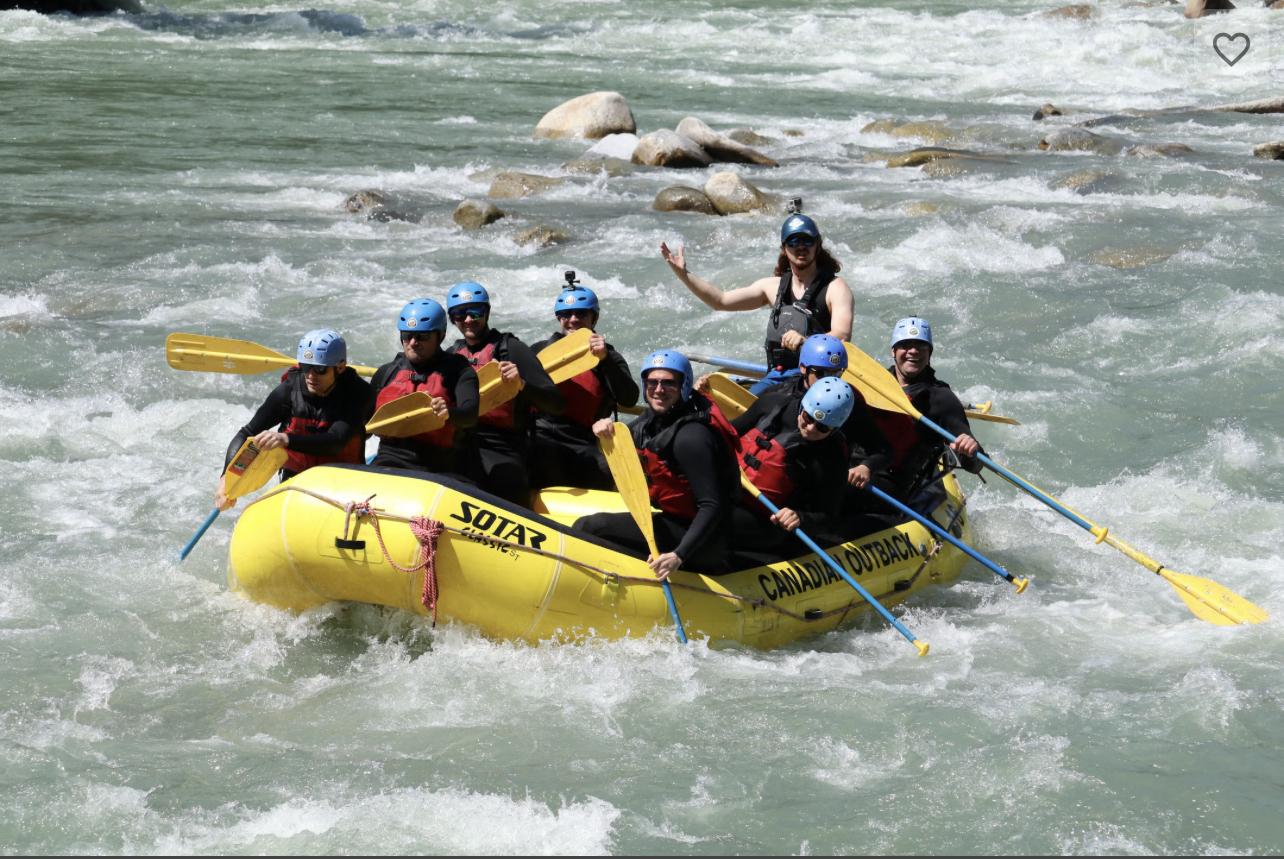 Eurohouse Construction team whitewater rafting — team building on the river